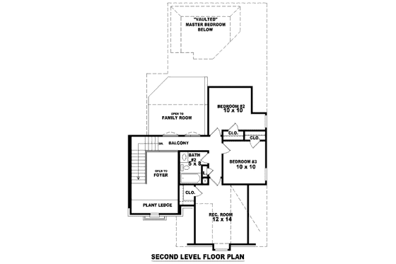 Floor Plan - Upper Floor for Mediterranean House Plan #81-13621 - 3 bed, 2.5 bath
