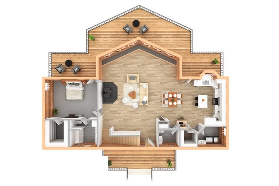 Floor Plan - Other Floor for Cabin House Plan #124-264 - 3 bed, 2.5 bath