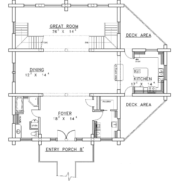 Log Floor Plan - Main Floor Plan #117-125