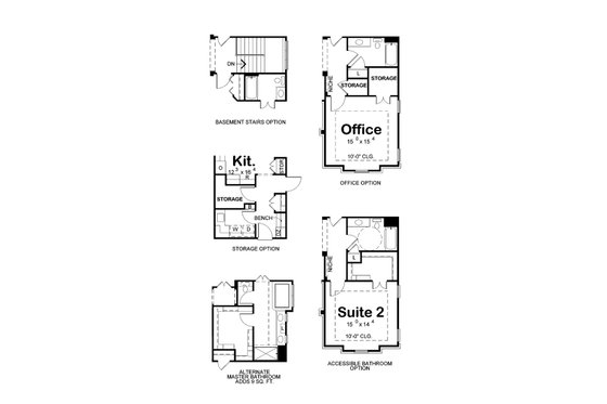 Floor Plan - Other Floor for European House Plan #20-2067 - 2 bed, 2 bath