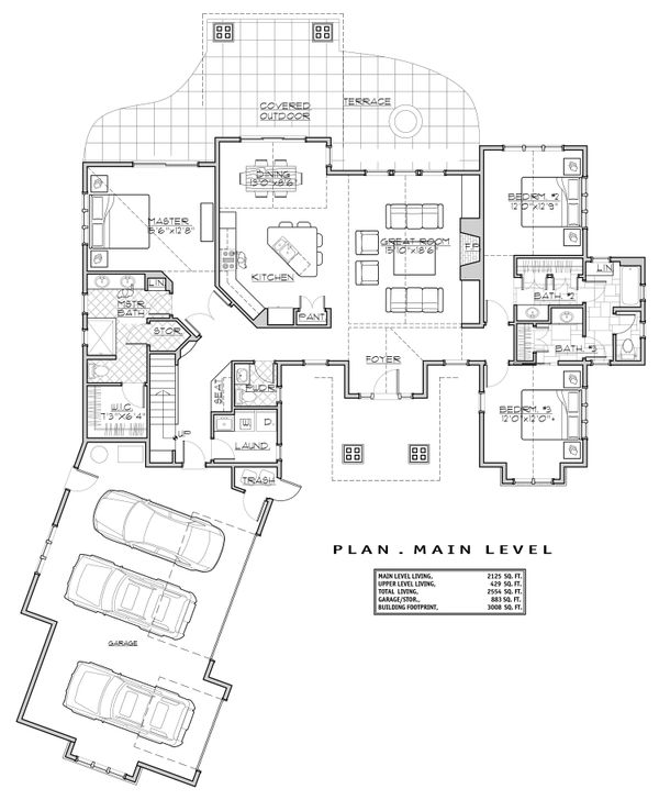 Dream House Plan - Craftsman Floor Plan - Main Floor Plan #892-29