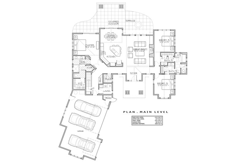 Dream House Plan - Floor Plan - Main Floor for Craftsman House Plan #892-29 - 3 bed, 3.5 bath