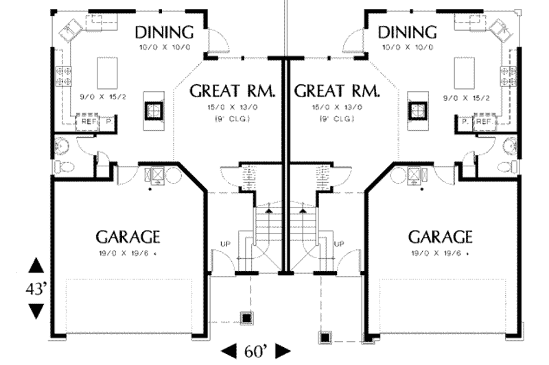 Home Plan - Floor Plan - Main Floor for Traditional House Plan #48-187 - 3 bed, 2.5 bath