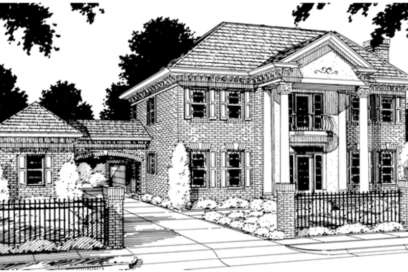 Home Plan - Exterior - Front Elevation 3 for Colonial House Plan #20-304 - 4 bed, 2.5 bath