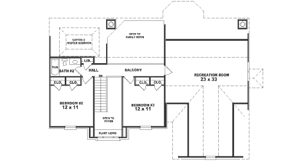 Southern Floor Plan - Upper Floor Plan #81-235