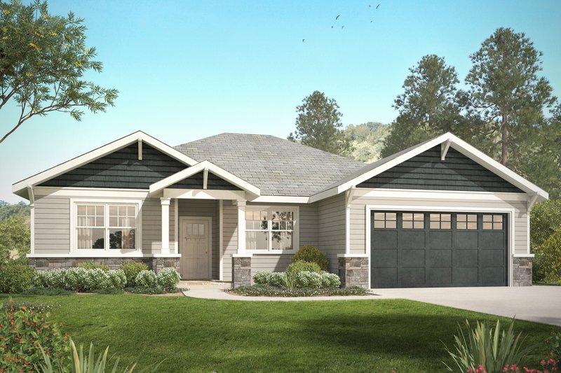 Architectural House Design - Craftsman Exterior - Front Elevation Plan #124-1031