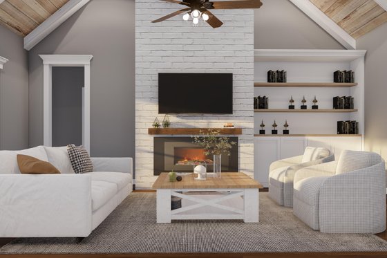 Interior - Family Room for Farmhouse House Plan #17-3443 - 3 bed, 2 bath