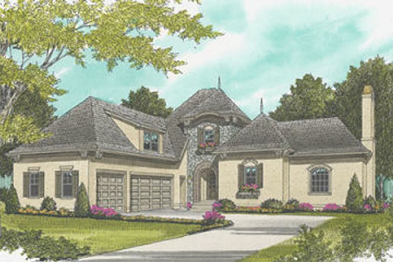 European Style House Plan - 4 Beds 3 Baths 3763 Sq/Ft Plan #413-112