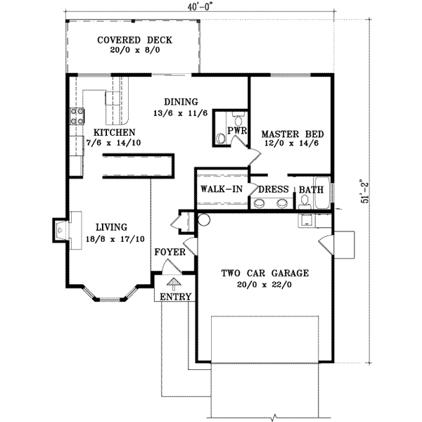 Adobe / Southwestern Floor Plan - Main Floor Plan #1-173