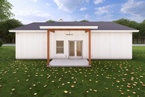 Exterior - Rear Elevation for Ranch House Plan #1127-16 - 2 bed, 2 bath