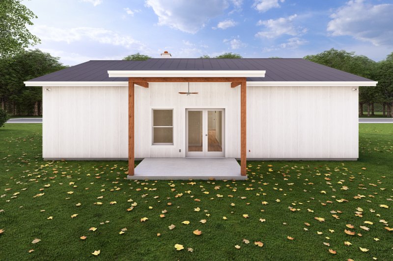 Dream House Plan - Exterior - Rear Elevation for Ranch House Plan #1127-16 - 2 bed, 2 bath