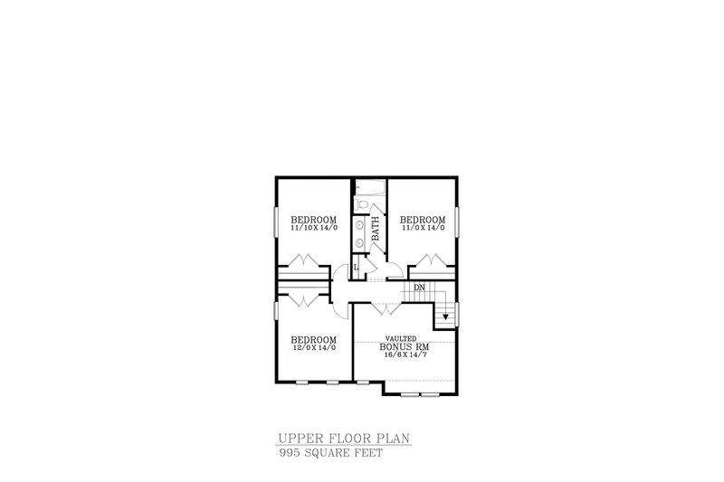 Dream House Plan - Floor Plan - Upper Floor for Craftsman House Plan #53-586 - 4 bed, 2.5 bath