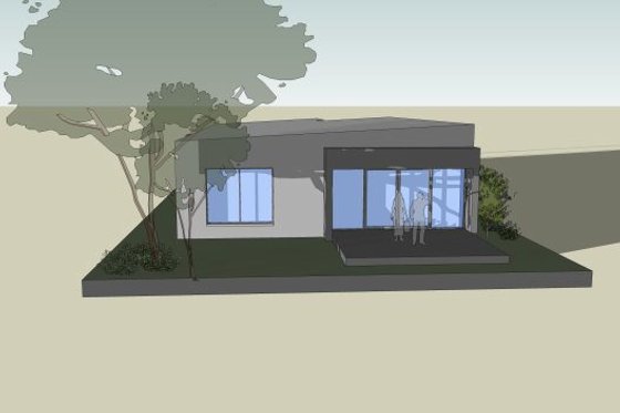 Exterior - Rear Elevation 1 for Modern House Plan #496-24 - 3 bed, 2.5 bath