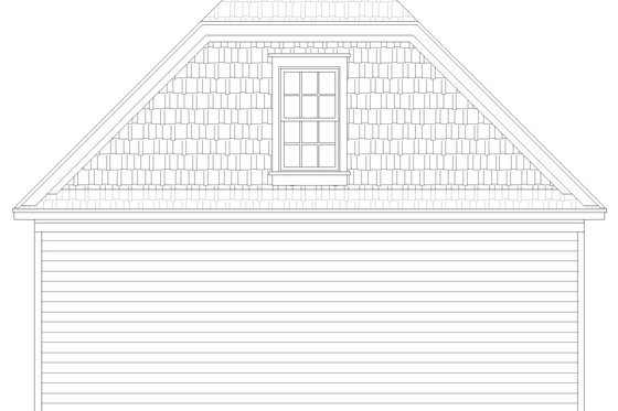 Exterior - Rear Elevation for Country House Plan #932-368, 0 bath