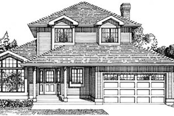 Exterior - Front Elevation for Traditional House Plan #47-209 - 3 bed, 2.5 bath