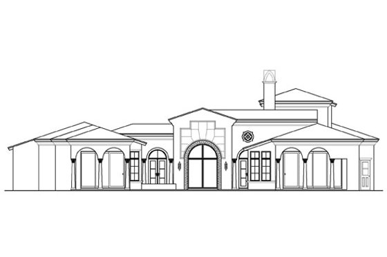 Exterior - Rear Elevation for Mediterranean House Plan #426-19 - 4 bed, 5 bath