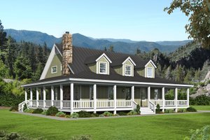 Country Exterior - Front Elevation Plan #932-168