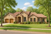 Mediterranean Style House Plan - 4 Beds 2.5 Baths 2507 Sq/Ft Plan #17-2927 Exterior 