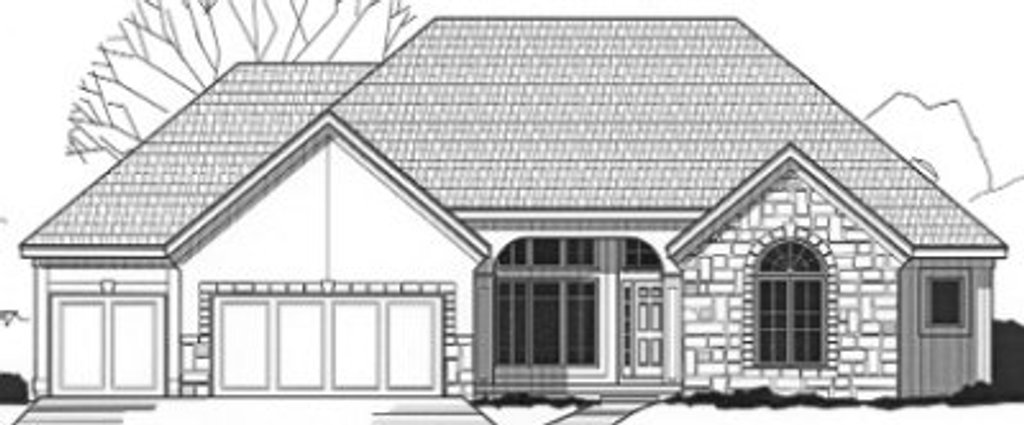 Exterior - Front Elevation 2 for Traditional House Plan #67-839 - 3 bed, 3 bath
