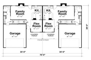 Floor Plan - Main Floor for Farmhouse House Plan #20-2549 - 3 bed, 2.5 bath