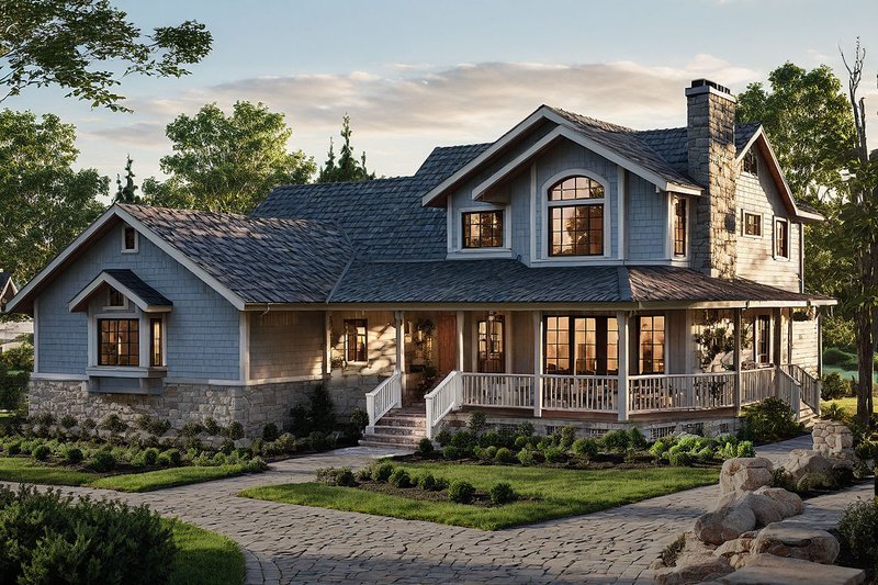 Craftsman Style House Plan - 4 Beds 3.5 Baths 2646 Sq/Ft Plan #124-1081 Exterior