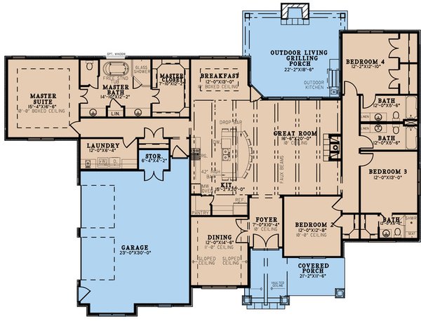 Craftsman Floor Plan - Main Floor Plan #923-232