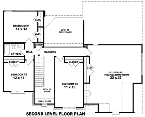 European Floor Plan - Upper Floor Plan #81-13722