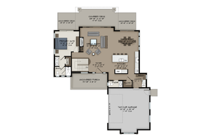 Floor Plan - Main Floor for Modern House Plan #1108-4 - 4 bed, 3.5 bath