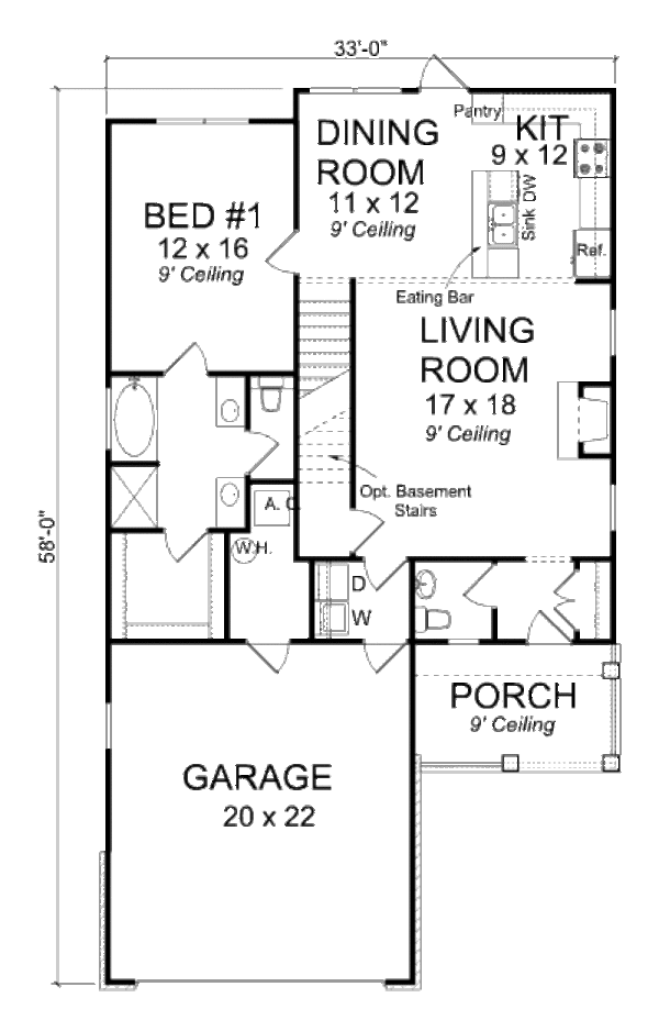 Architectural House Design - Cottage Floor Plan - Main Floor Plan #513-11