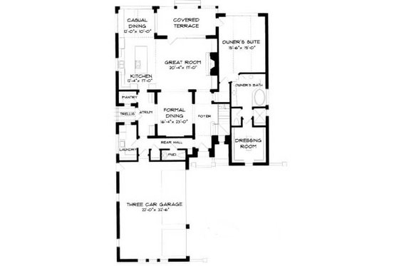 Floor Plan - Main Floor for Cottage House Plan #413-113 - 4 bed, 3 bath