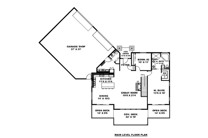 Dream House Plan - Floor Plan - Main Floor for Craftsman House Plan #117-1044 - 4 bed, 3.5 bath