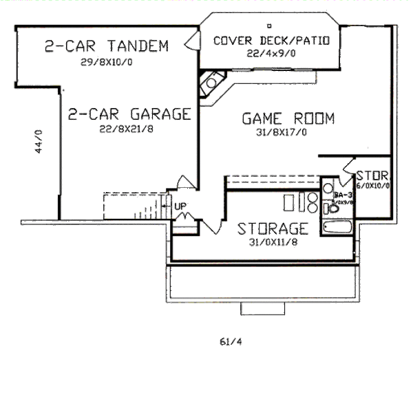 House Design - Southern Floor Plan - Lower Floor Plan #405-199