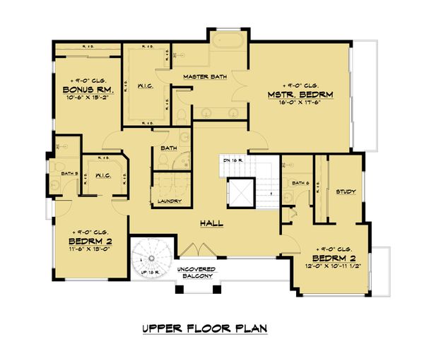 Modern Floor Plan - Upper Floor Plan #1066-105