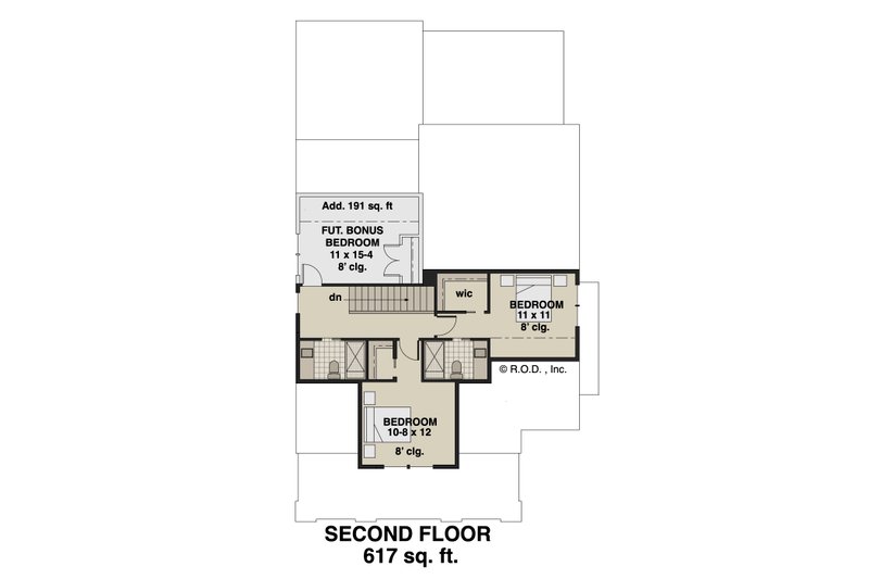 Dream House Plan - Floor Plan - Upper Floor for Craftsman House Plan #51-1561 - 3 bed, 3.5 bath
