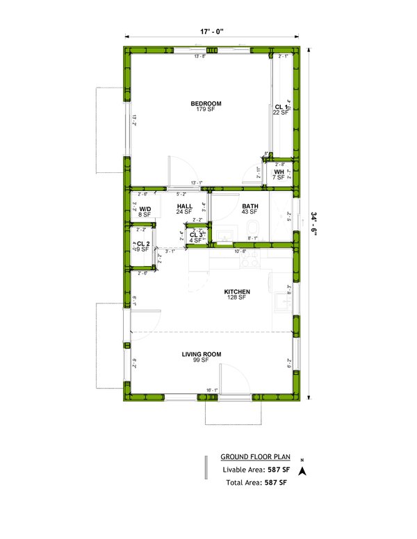 Dream House Plan - Floor Plan - Main Floor for Ranch House Plan #1106-90 - 1 bed, 1 bath