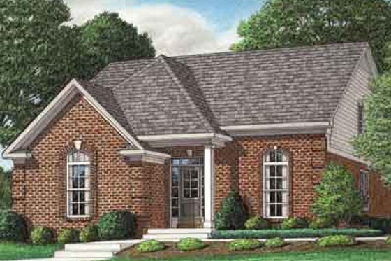 Exterior - Front Elevation for European House Plan #34-200 - 4 bed, 3 bath