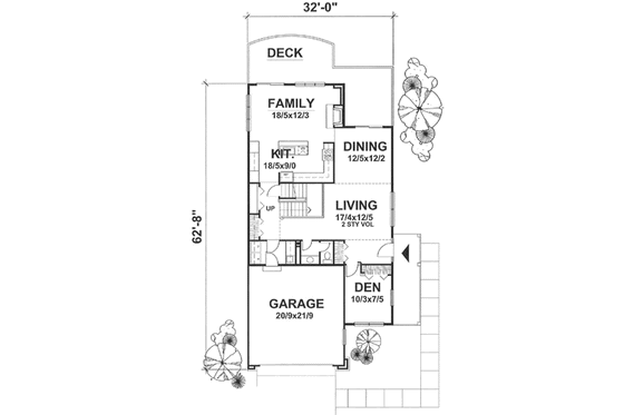 Floor Plan - Main Floor for Traditional House Plan #50-103 - 3 bed, 2.5 bath