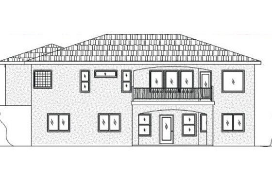 Exterior - Rear Elevation House Plan #24-261 - 5 bed, 3 bath