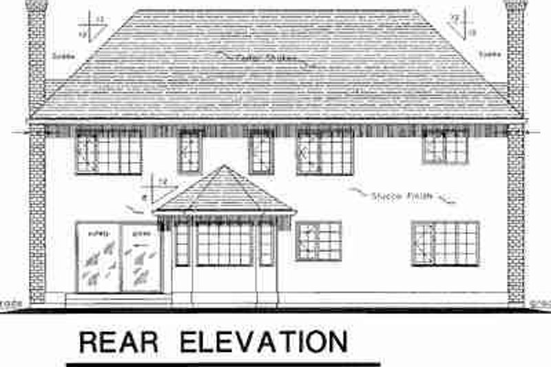 House Plan Design - Exterior - Rear Elevation for European House Plan #18-8962 - 4 bed, 2.5 bath