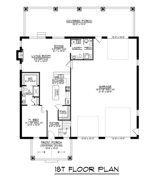 House Blueprint - Barndominium Floor Plan - Main Floor Plan #1064-400
