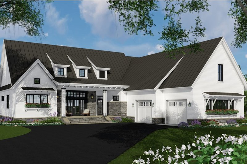 Architectural House Design - Farmhouse Exterior - Front Elevation Plan #51-1138