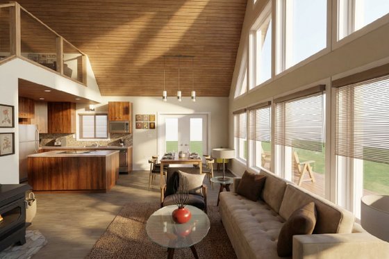 Interior - Family Room for Cabin House Plan #126-188 - 3 bed, 2 bath