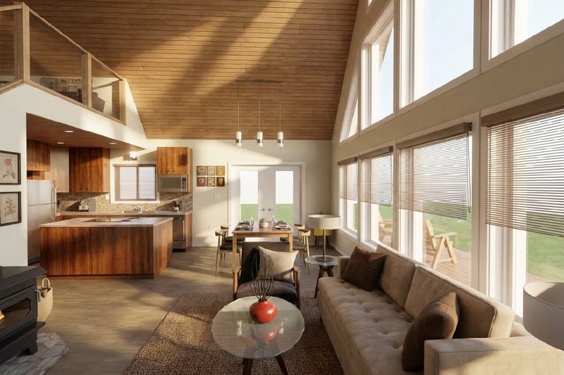 House Plan Design - Interior - Family Room for Cabin House Plan #126-188 - 3 bed, 2 bath