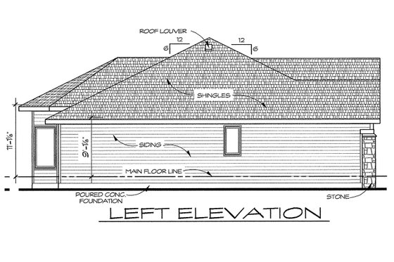 Exterior - Other Elevation for Craftsman House Plan #20-2115 - 2 bed, 2 bath