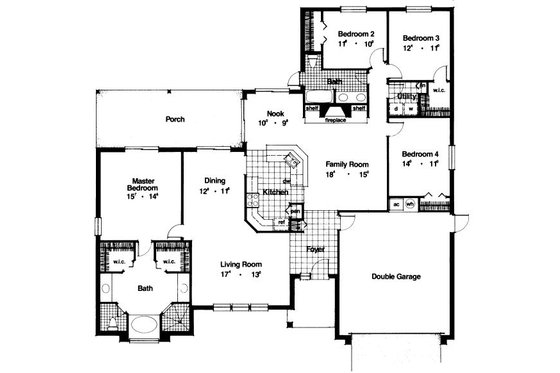 Floor Plan - Main Floor for European House Plan #417-248 - 4 bed, 2 bath