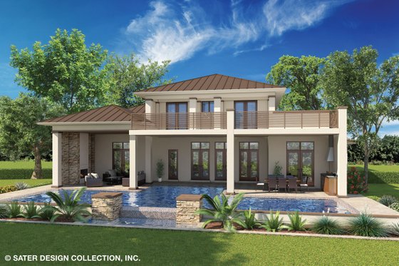 Exterior - Rear Elevation for Contemporary House Plan #930-461 - 4 bed, 4 bath