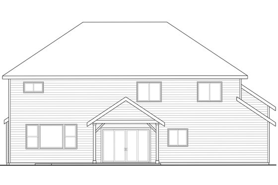 Exterior - Rear Elevation for Craftsman House Plan #124-940 - 3 bed, 2.5 bath
