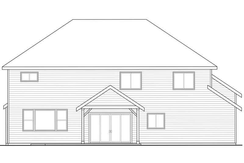Home Plan - Exterior - Rear Elevation for Craftsman House Plan #124-940 - 3 bed, 2.5 bath
