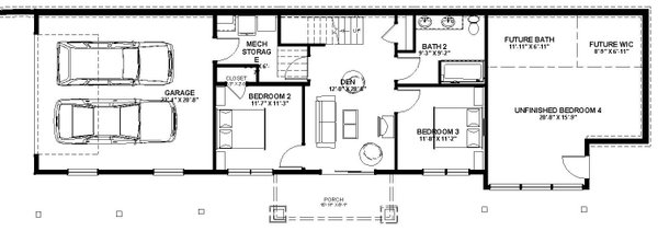 Modern Floor Plan - Lower Floor Plan #921-28