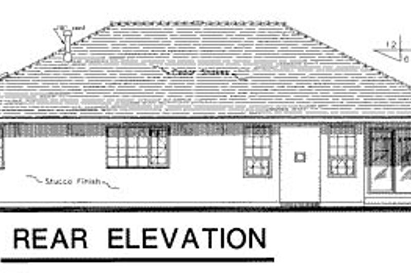 Home Plan - Exterior - Rear Elevation for Ranch House Plan #18-189 - 3 bed, 2 bath